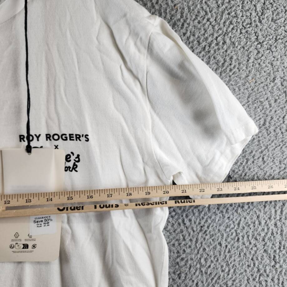 Roy Roger's X Dave's New York Industrial Print Tee Men's M White Crew Neck S/S