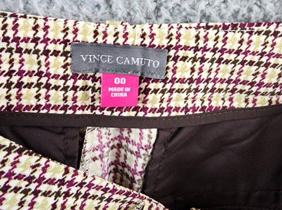 VINCE CAMUTO Tailored Straight Ankle Pants Women's 00 Multi Zip Fly Belt Loops