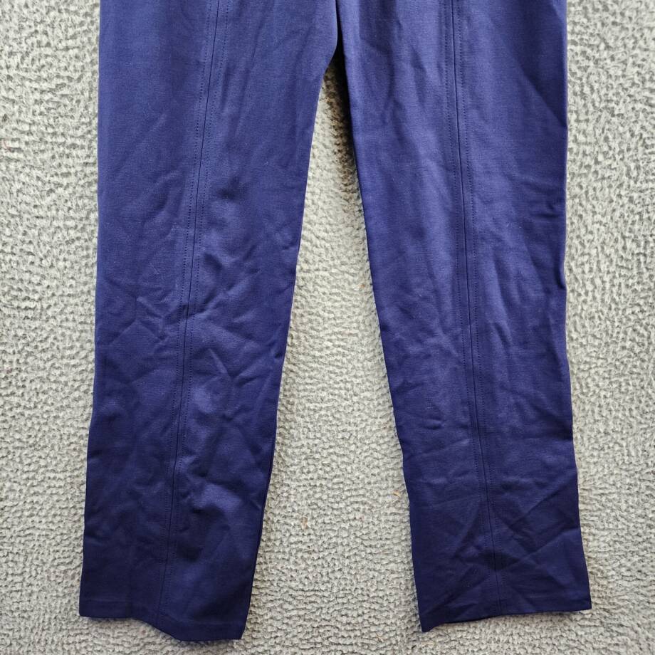 AQUA Pull On Slim Leg Pants Women's M Navy Stitched Seam Front Elastic Waist