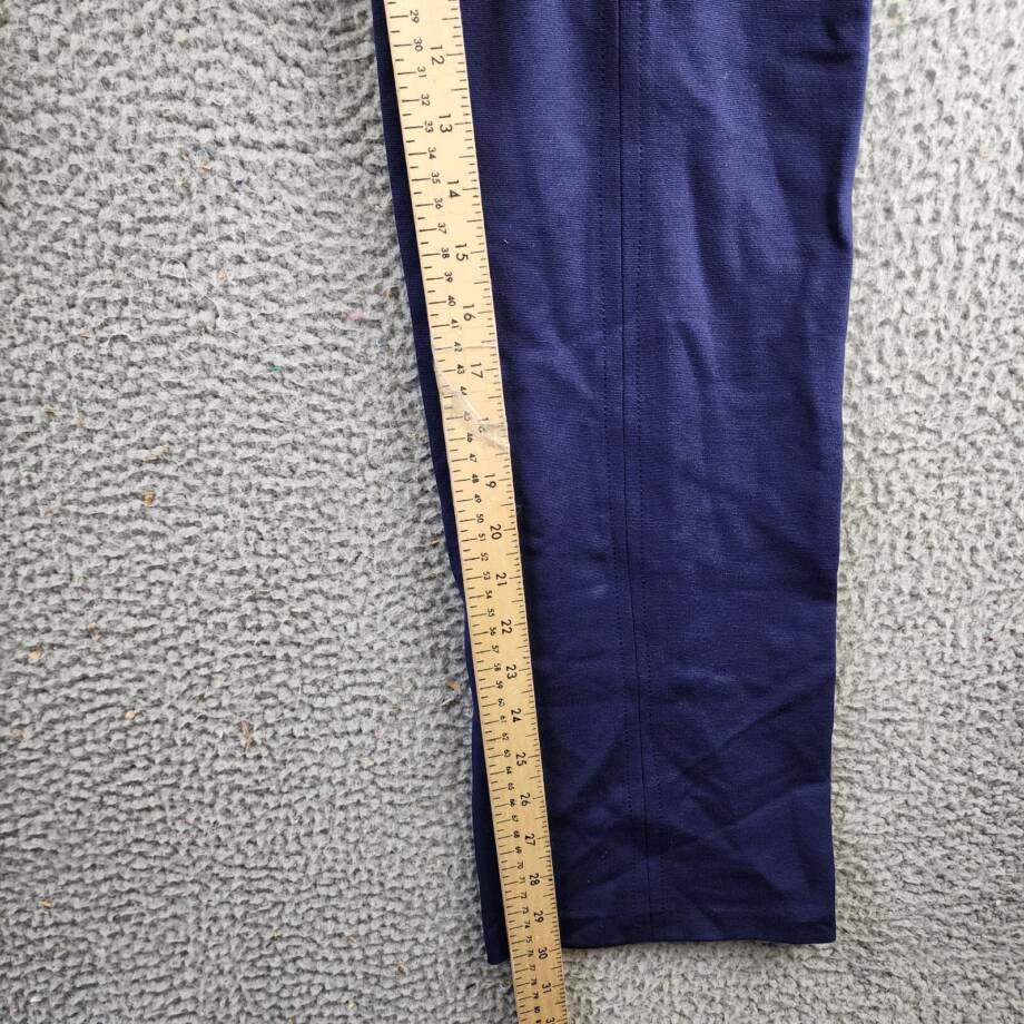 AQUA Pull On Slim Leg Pants Women's M Navy Stitched Seam Front Elastic Waist