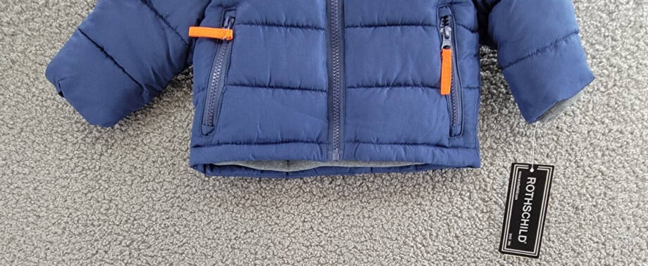 Rothschild Contrast Fleece Vestee Puffer Jacket Baby Boys 6-9Months Navy/Gray
