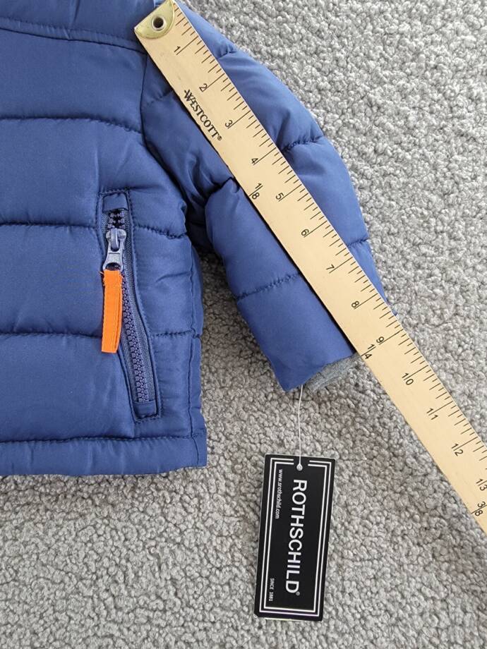Rothschild Contrast Fleece Vestee Puffer Jacket Baby Boys 6-9Months Navy/Gray