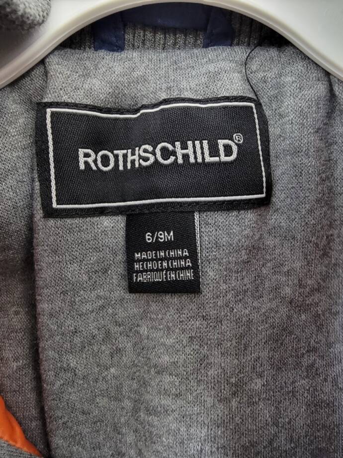 Rothschild Contrast Fleece Vestee Puffer Jacket Baby Boys 6-9Months Navy/Gray