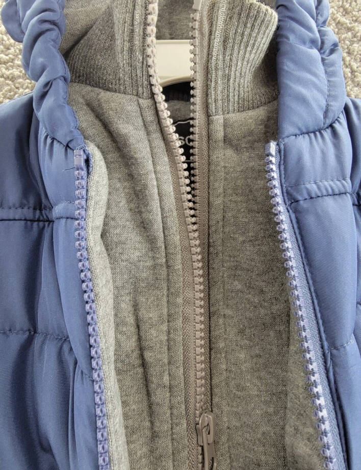 Rothschild Contrast Fleece Vestee Puffer Jacket Baby Boys 6-9Months Navy/Gray