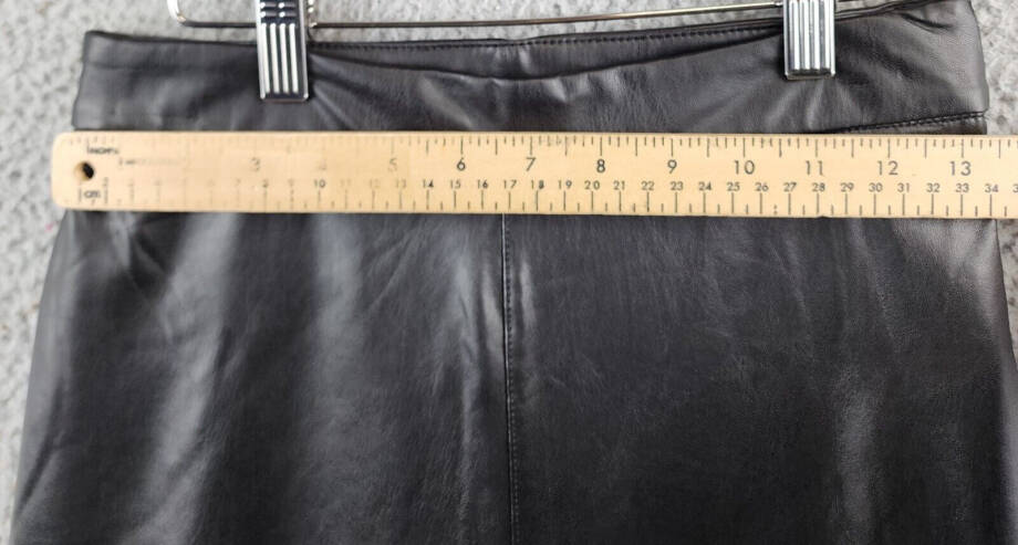 BAGATELLE.NYC Faux Leather Flare Leg Pants Women's XS Black Elastic Waist PullOn