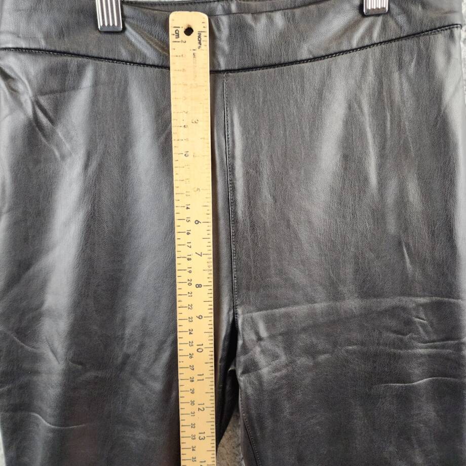 BAGATELLE.NYC Faux Leather Flare Leg Pants Women's XS Black Elastic Waist PullOn