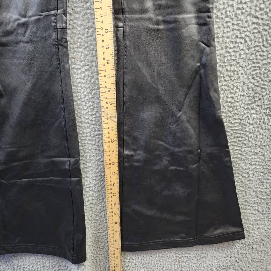 BAGATELLE.NYC Faux Leather Flare Leg Pants Women's XS Black Elastic Waist PullOn