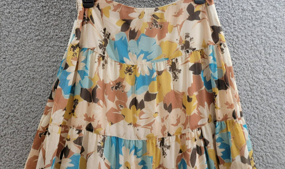 Lauren Ralph Lauren Floral Tiered A-Line Skirt Women's 2 Multi Side Zip Closure