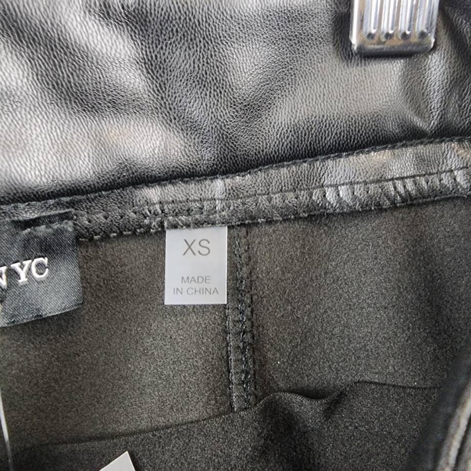 BAGATELLE.NYC Faux Leather Flare Leg Pants Women's XS Black Elastic Waist PullOn