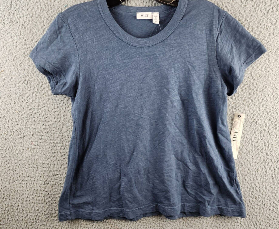 Wilt Baby Shrunken Crewneck Tee Women's XS Navy Heather Short Sleeve Pullover