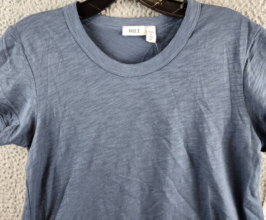 Wilt Baby Shrunken Crewneck Tee Women's XS Navy Heather Short Sleeve Pullover
