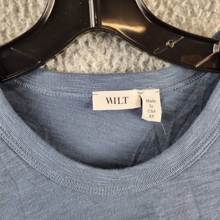 Wilt Baby Shrunken Crewneck Tee Women's XS Navy Heather Short Sleeve Pullover