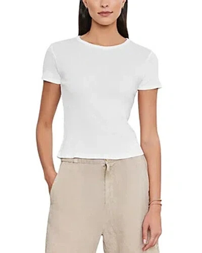 Velvet by Graham & Spencer Brenny Short Sleeve Rib Tee Women's L White Crew Neck