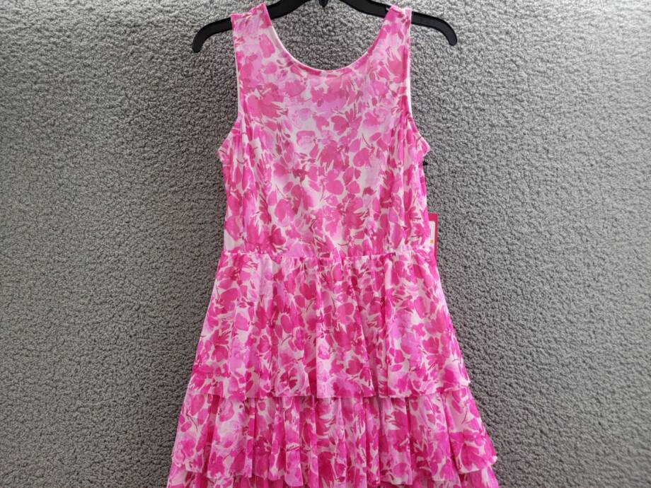 Vince Camuto Floral Ruffled Tiered Maxi Dress Women's S Daisy Daze Scoop Neck