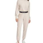 Calvin Klein Performance Velour Jogger Pants Women's Large Chalk White