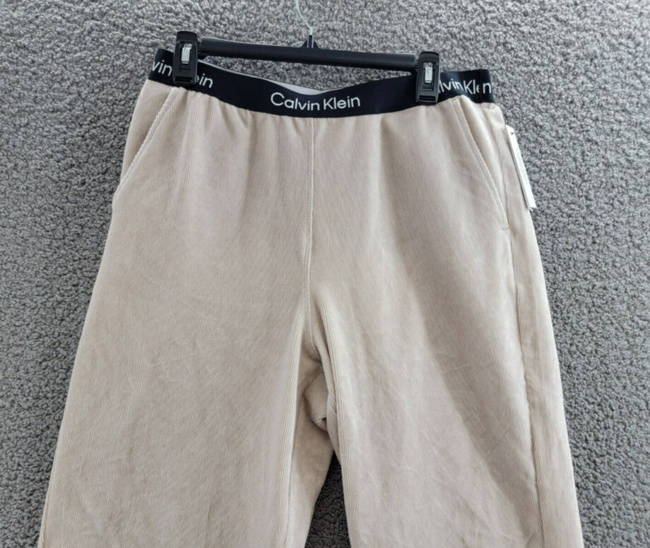 Calvin Klein Performance Velour Jogger Pants Women's Large Chalk White