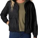 Columbia Sunny City Windbreaker Women's M Black Long Sleeve Full Zip Closure