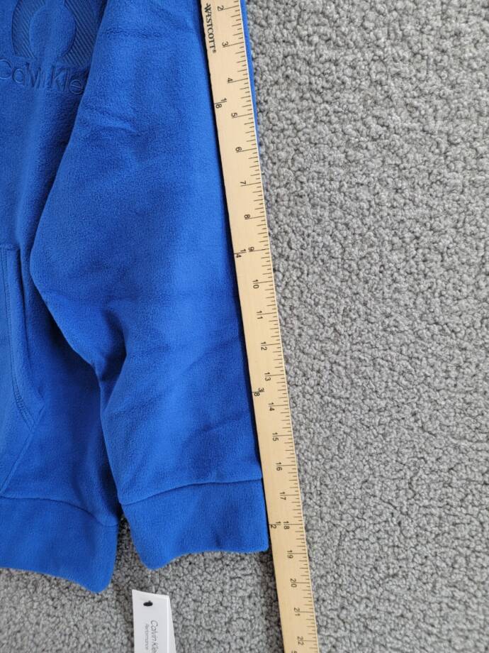 Calvin Klein Performance Embroidered Fleece Hoodie Women's Small Mazarine Blue