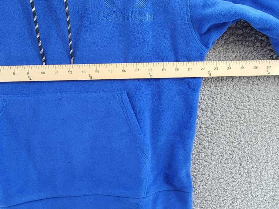 Calvin Klein Performance Embroidered Fleece Hoodie Women's Small Mazarine Blue