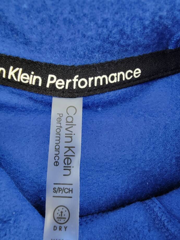 Calvin Klein Performance Embroidered Fleece Hoodie Women's Small Mazarine Blue