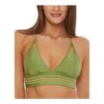 Isabella Rose Queensland Ribbed Halter Swim Bikini Top Women's S Sweet Pea
