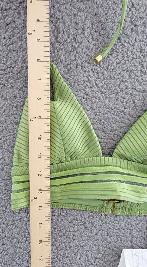 Isabella Rose Queensland Ribbed Halter Swim Bikini Top Women's S Sweet Pea