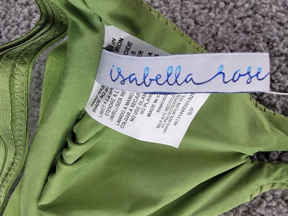 Isabella Rose Queensland Ribbed Halter Swim Bikini Top Women's S Sweet Pea