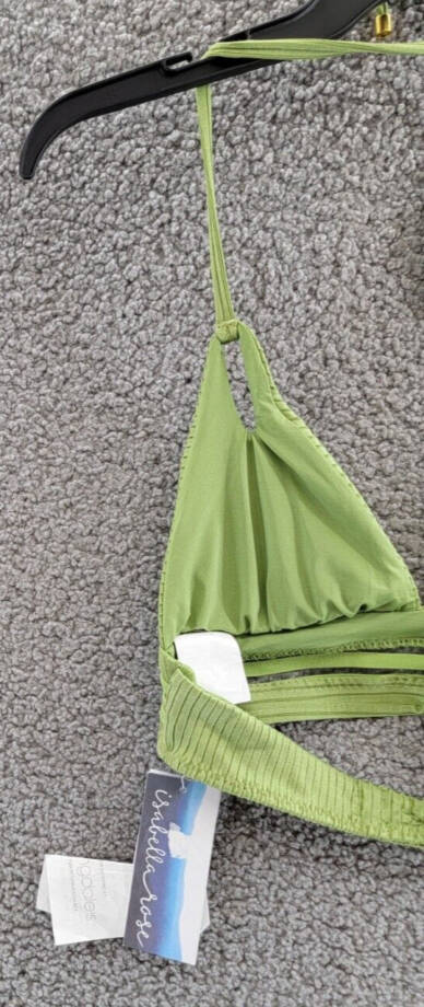 Isabella Rose Queensland Ribbed Halter Swim Bikini Top Women's S Sweet Pea