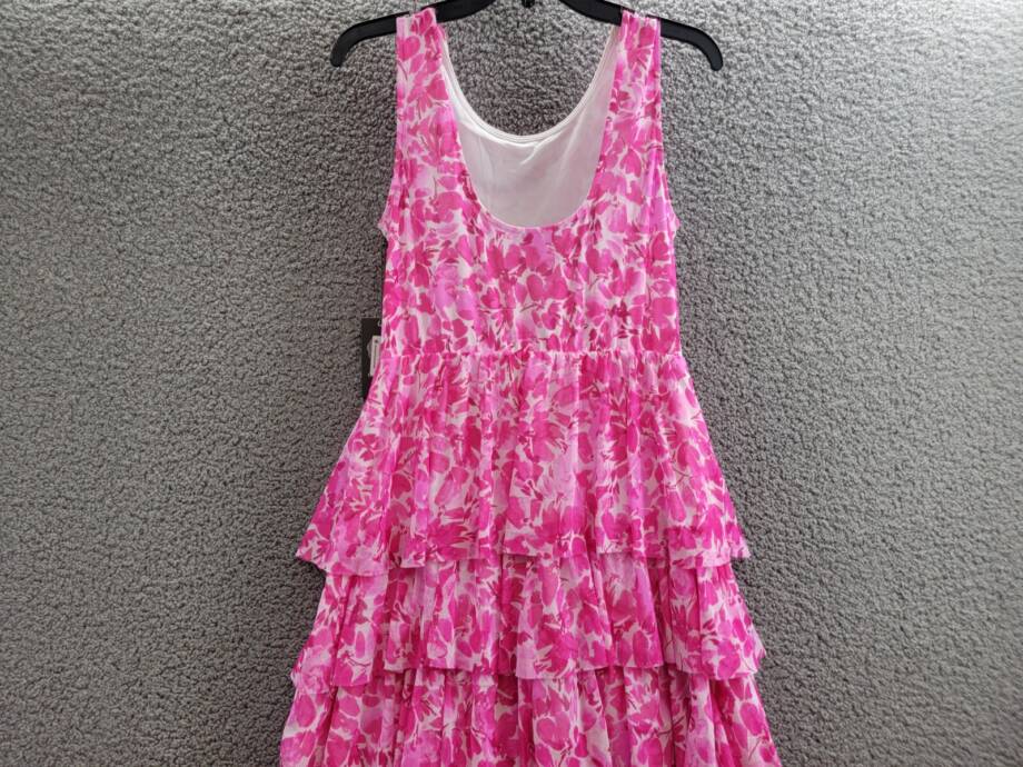 Vince Camuto Floral Ruffled Tiered Maxi Dress Women's S Daisy Daze Scoop Neck