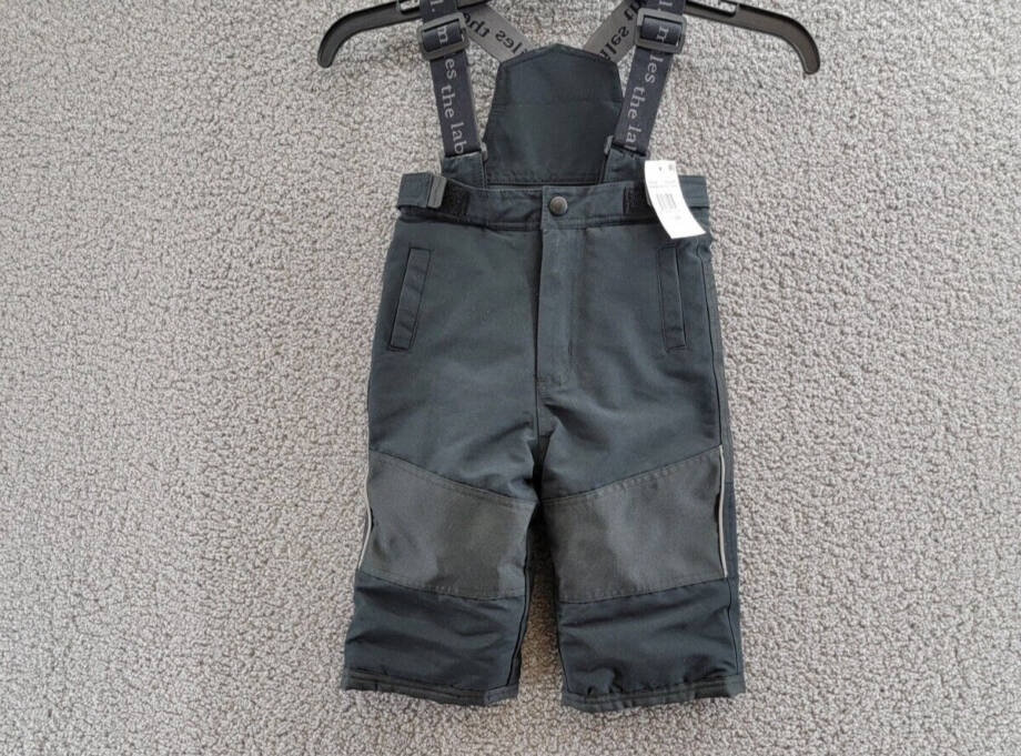 Miles The Label Snow Pants Baby Boys 12M Black Suspender Strap Grip Tape Closure