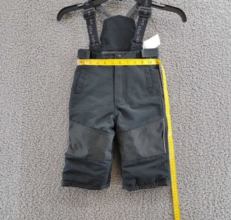 Miles The Label Snow Pants Baby Boys 12M Black Suspender Strap Grip Tape Closure