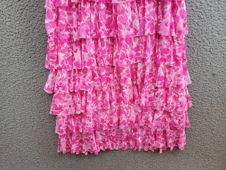 Vince Camuto Floral Ruffled Tiered Maxi Dress Women's S Daisy Daze Scoop Neck
