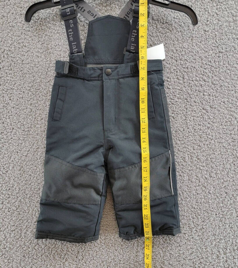 Miles The Label Snow Pants Baby Boys 12M Black Suspender Strap Grip Tape Closure