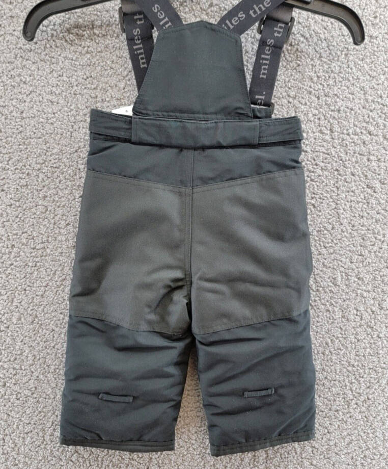 Miles The Label Snow Pants Baby Boys 12M Black Suspender Strap Grip Tape Closure