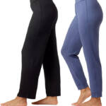 HUE Pure Comfort Mid-Rise Pajama Pants Women's XL Blue Indigo/Black Pull On -2pc