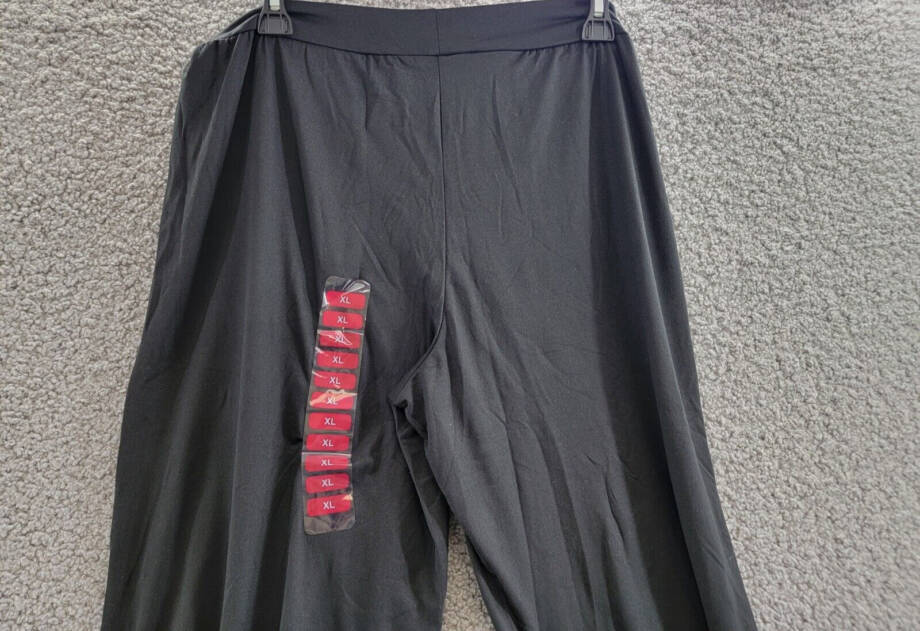 HUE Pure Comfort Mid-Rise Pajama Pants Women's XL Blue Indigo/Black Pull On -2pc