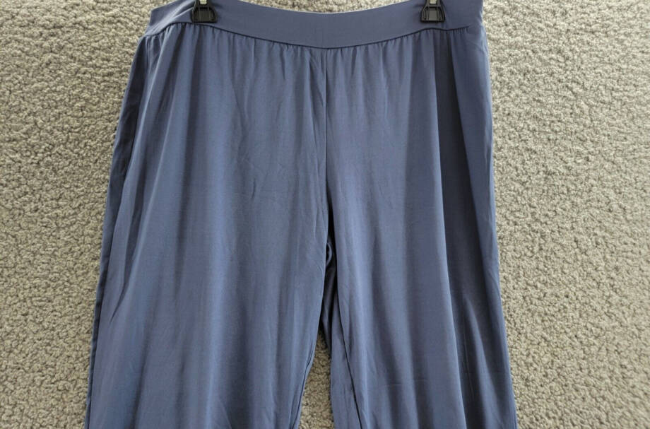 HUE Pure Comfort Mid-Rise Pajama Pants Women's XL Blue Indigo/Black Pull On -2pc