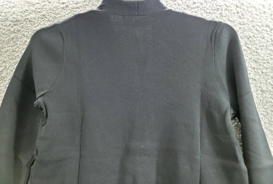 Kasper Open-Front Long-Sleeve Sweater Women's XS Black Solid Pull On Closure