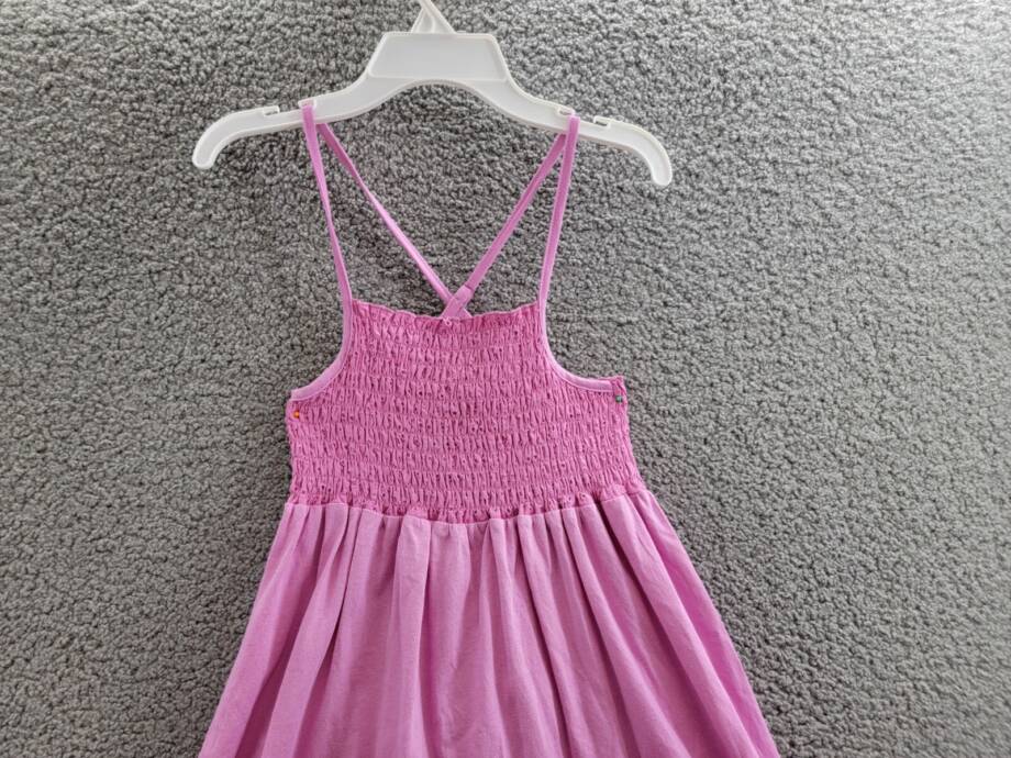 Splendid Eyelet Smocked Dress Girl's 14 Pink Square Neck Pullover