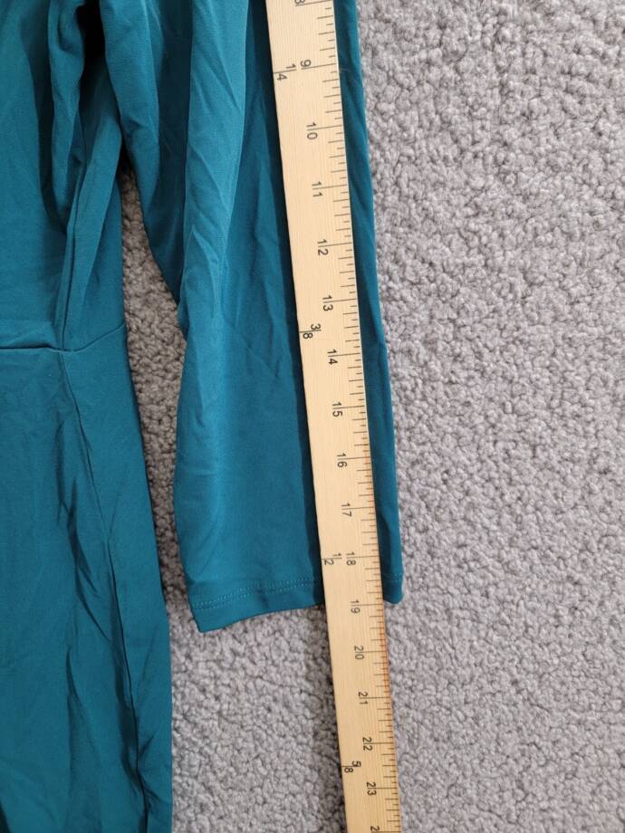 Charter Club Faux-Wrap Dress Women's L Deep Pine Surplice Neck 3/4 Sleeve