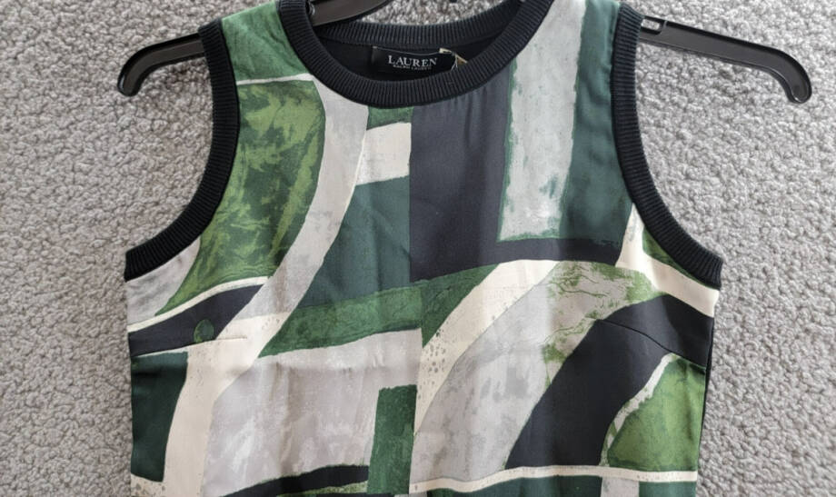 Lauren Ralph Lauren Petite Geo-Print Sleeveless Sweater Women's PXS Black Multi