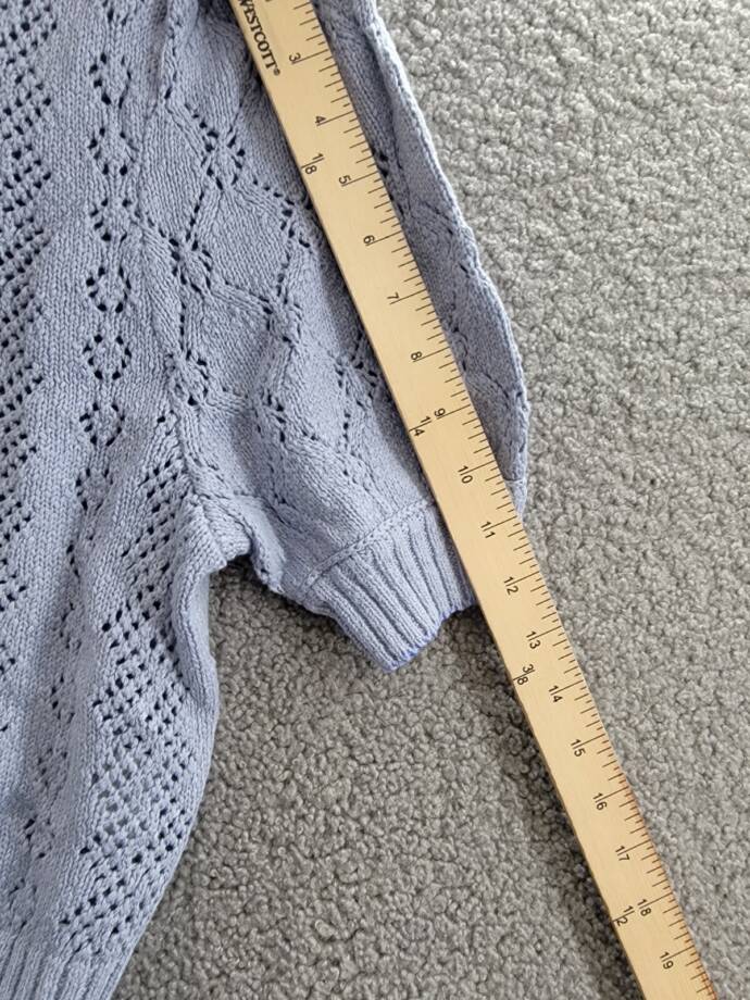 Free People Eloise Pullover Women's XS Falling Water Crew Neck Elbow Sleeve