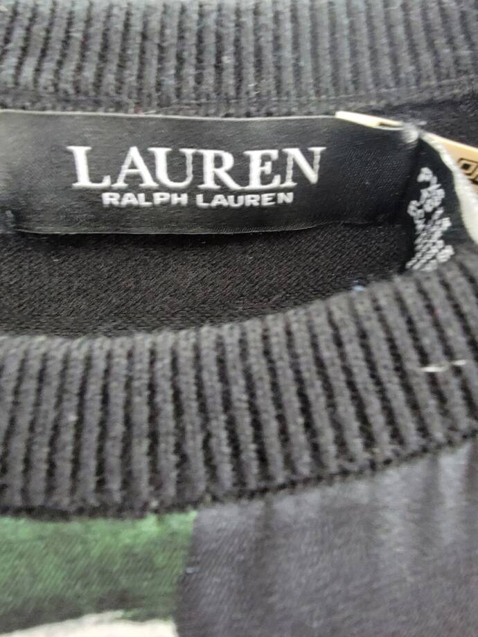 Lauren Ralph Lauren Petite Geo-Print Sleeveless Sweater Women's PXS Black Multi