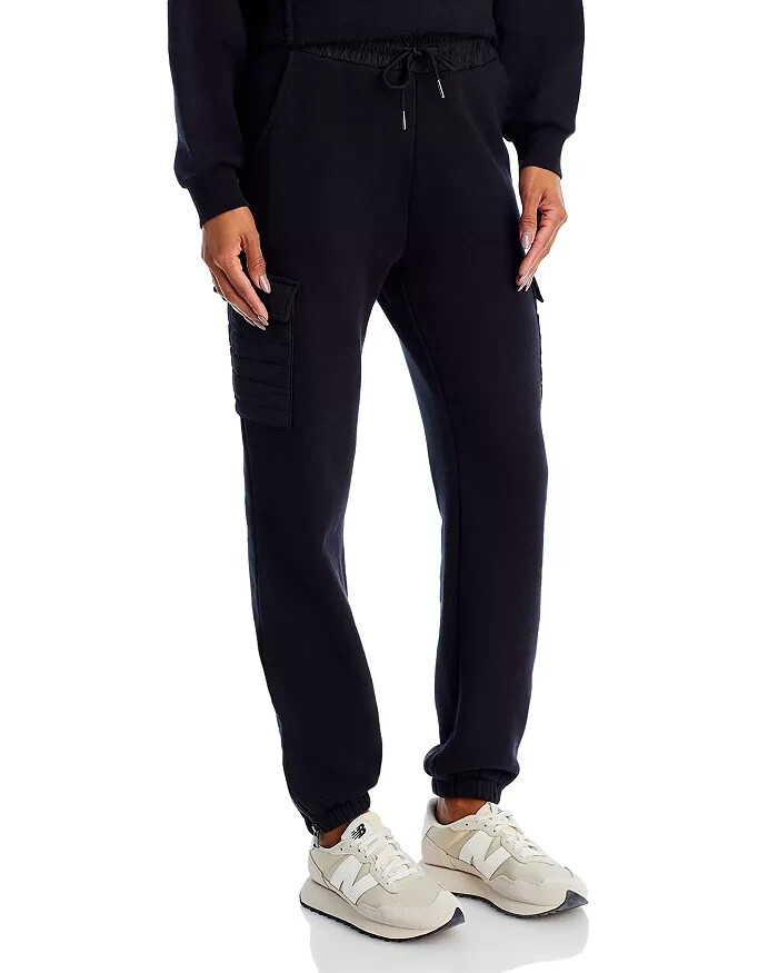 Vintage Havana Terry Utility Jogger Pants Women's L Black Elastic Waist Pull On