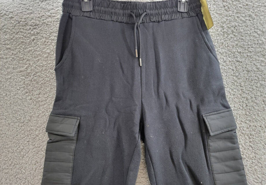 Vintage Havana Terry Utility Jogger Pants Women's L Black Elastic Waist Pull On