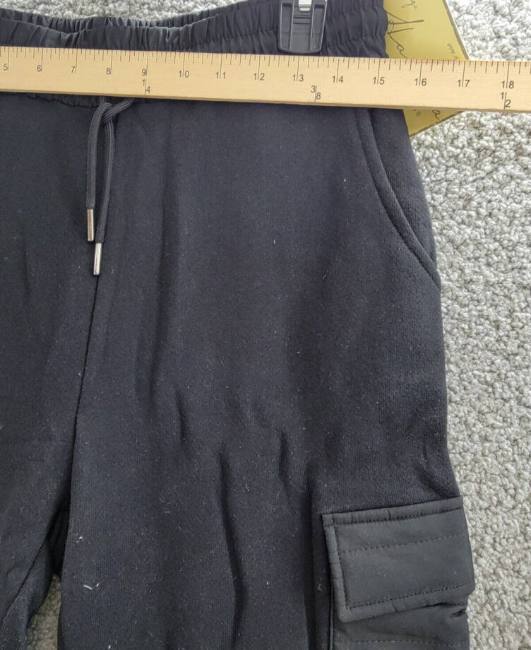 Vintage Havana Terry Utility Jogger Pants Women's L Black Elastic Waist Pull On