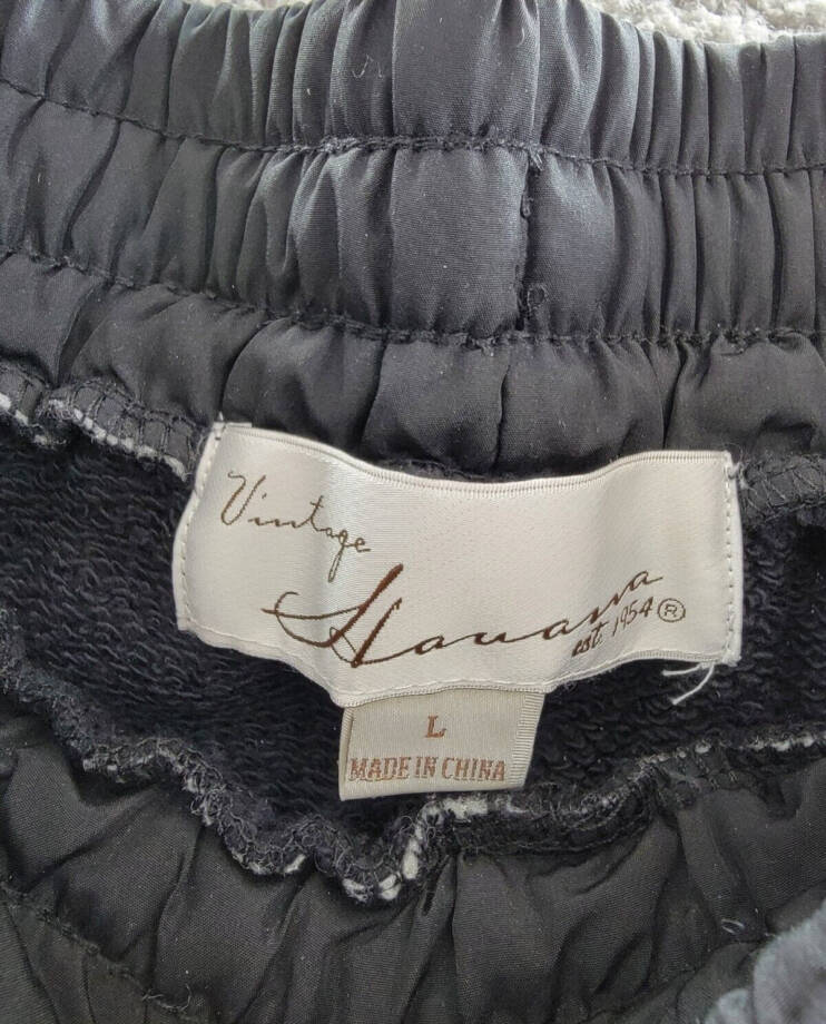 Vintage Havana Terry Utility Jogger Pants Women's L Black Elastic Waist Pull On