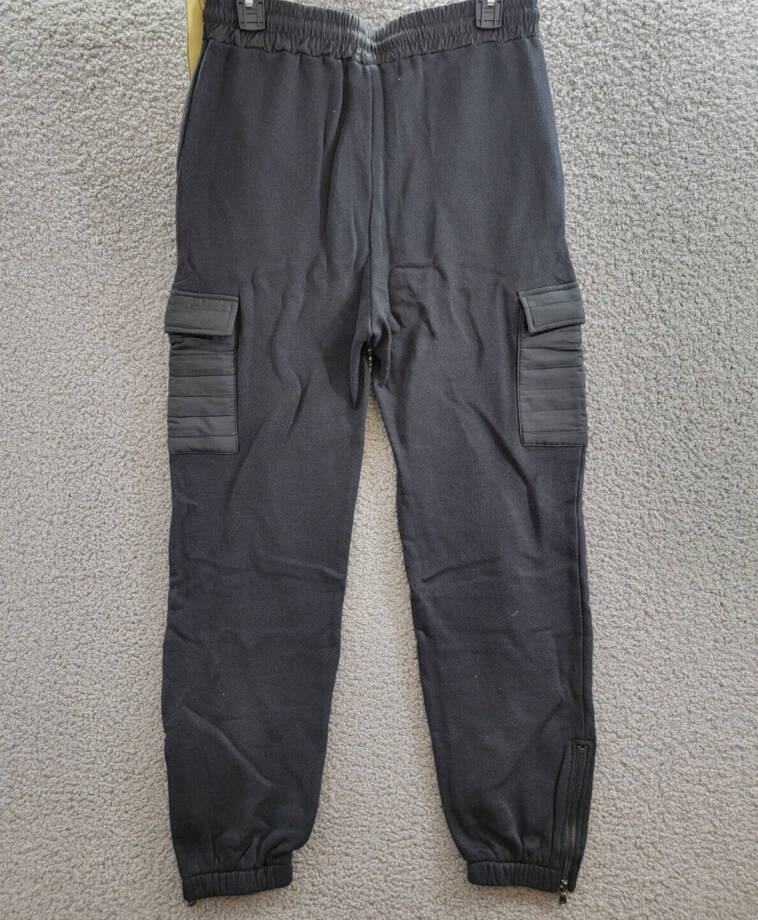 Vintage Havana Terry Utility Jogger Pants Women's L Black Elastic Waist Pull On