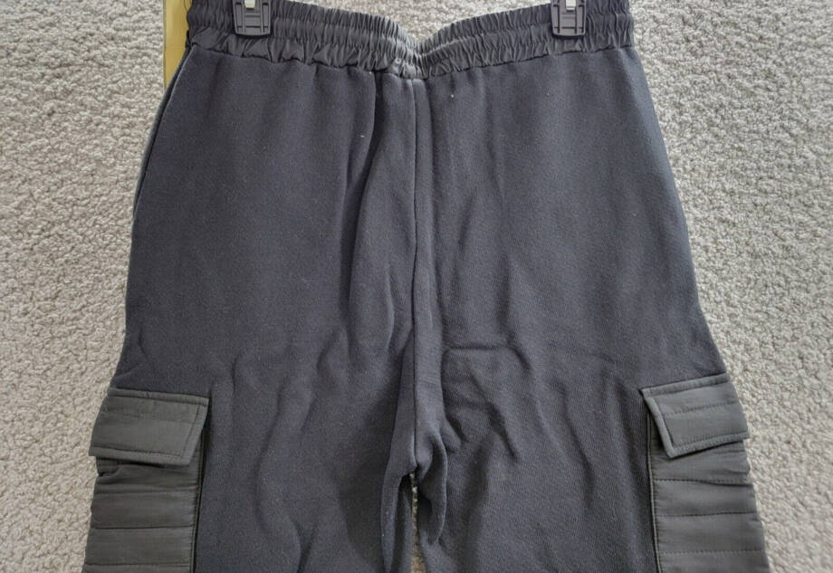 Vintage Havana Terry Utility Jogger Pants Women's L Black Elastic Waist Pull On