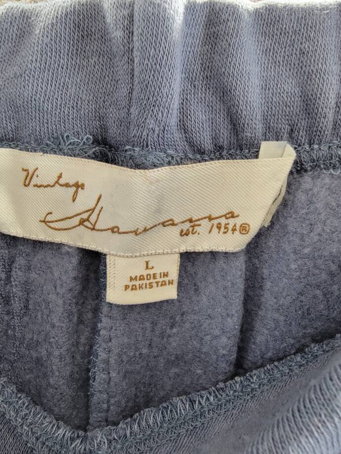 Vintage Havana Fleece Jogger Pants Women's L Washed Navy Elastic Waist Pull On